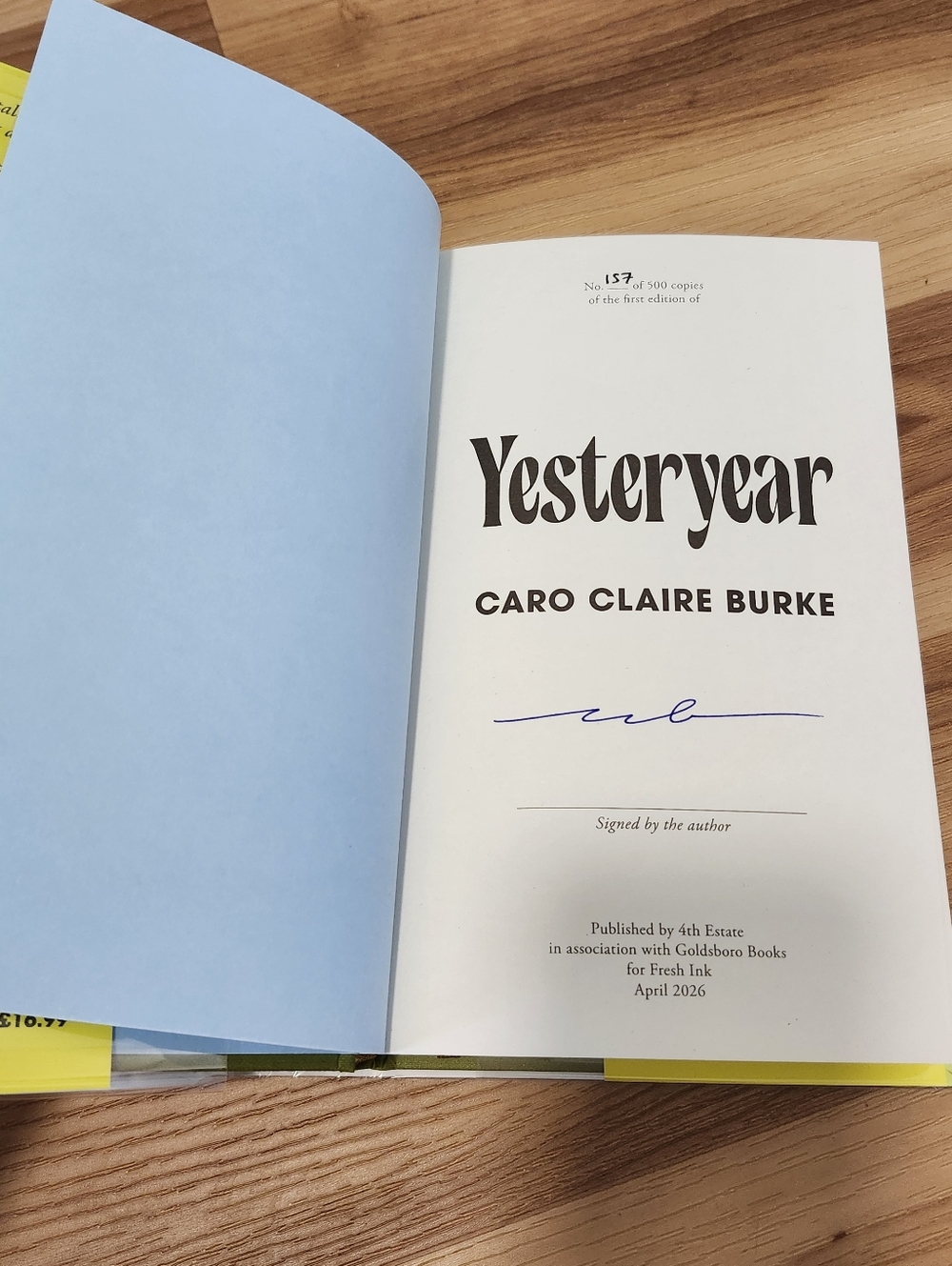 Caro Claire Burke YESTERYEAR Signed Numbered First Printing LE #157/500